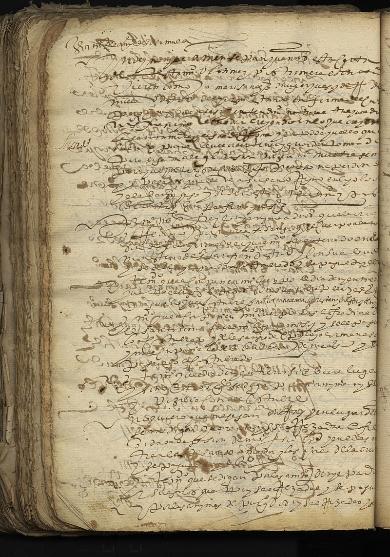 Testamento de María Sánchez, mujer de Rodrigo Mula, vecina de Cehegín.